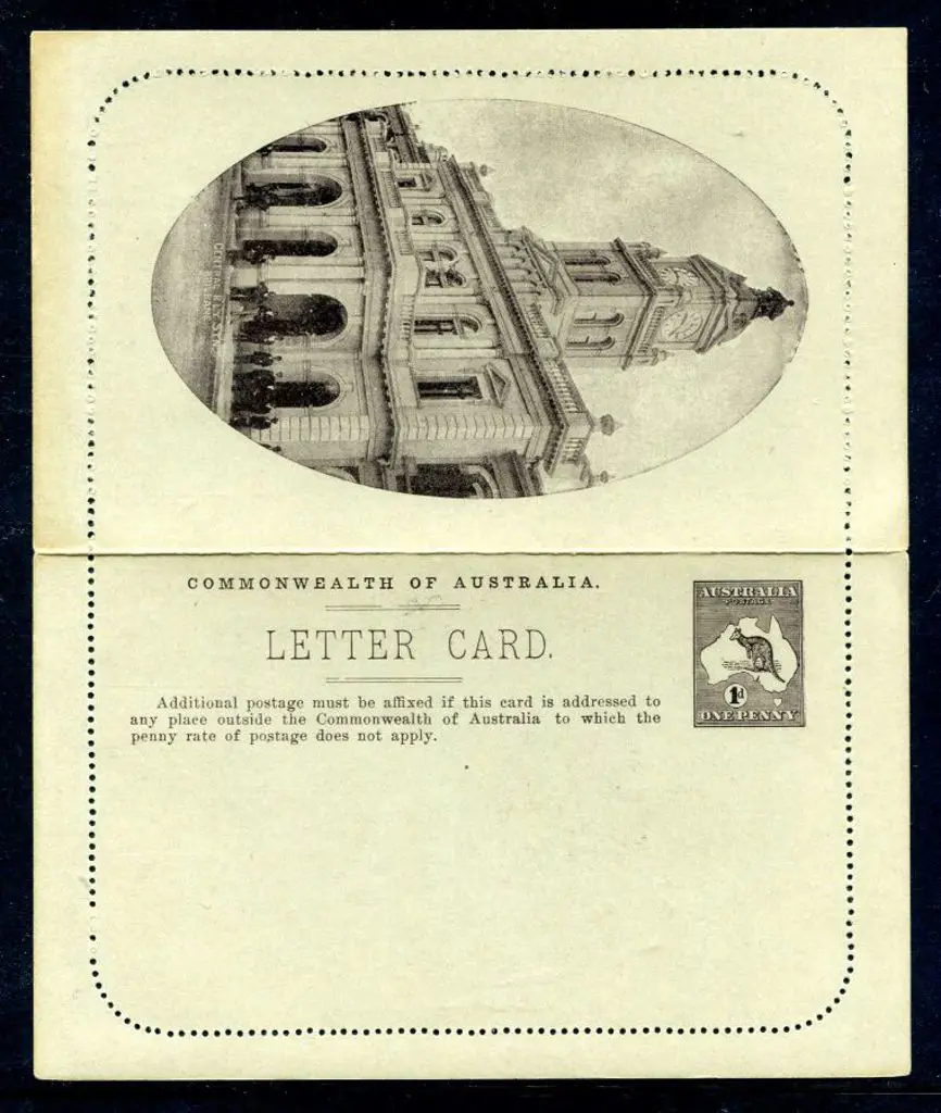 1913 1d grey-black kangaroo Letter Card showing ... Image 1++