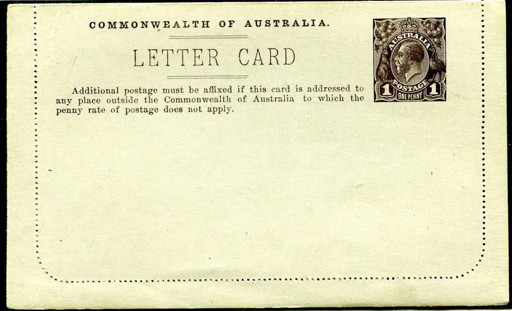 1914/18 1d deep brown KGV Sideface lettercard ... Image 1++