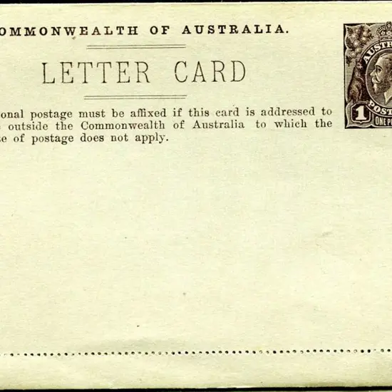 1914/18 1d deep brown KGV Sideface lettercard ...