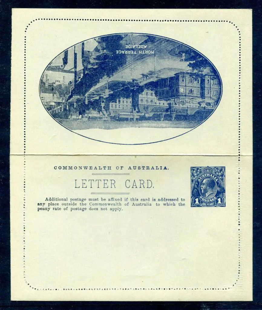 1915 1d blue-black KGV Letter Card with "North ... Image 1++