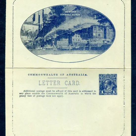 1915 1d blue-black KGV Letter Card with "North ...