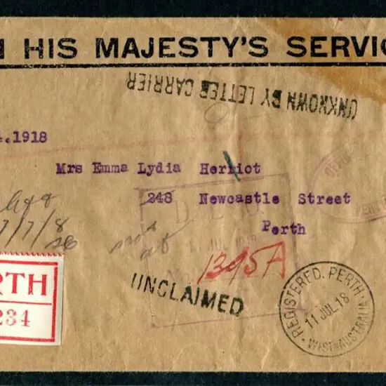 1918 (29th June) OHMS long cover with block of 4 x ...