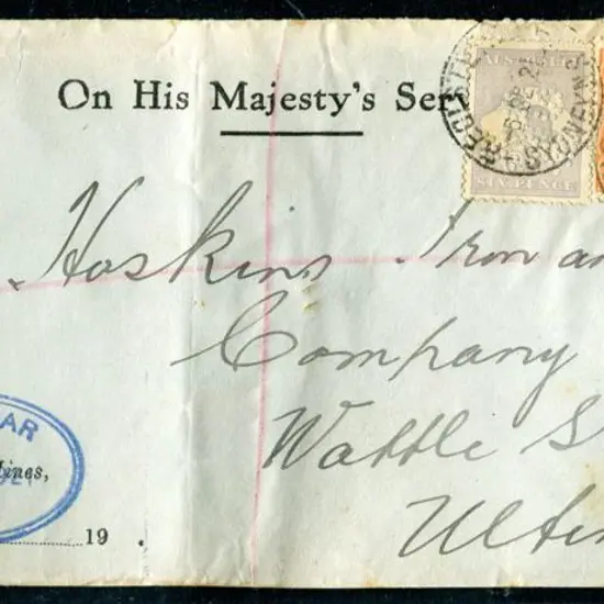 1921 (16th Sept) Registered OHMS cover with 1d red ...