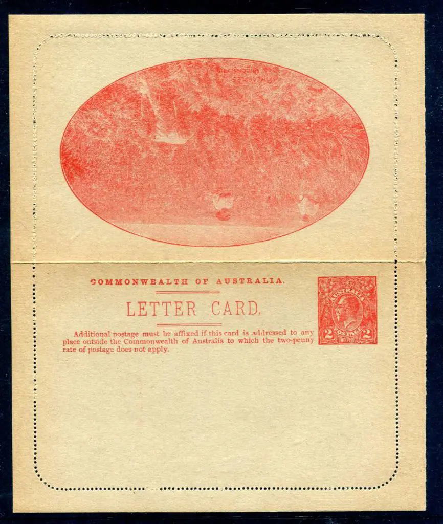 1922/23 2d red KGV Letter Card with "Pineapples, ... Image 1++
