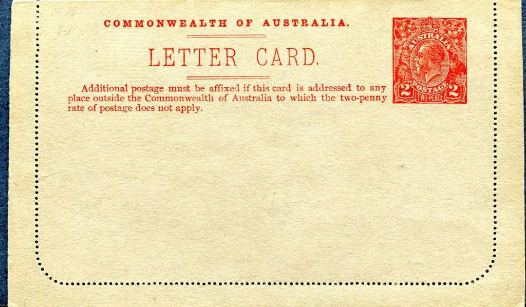 1922/23 2d red KGV Lettercard showing "G.P.O. ... Image 1++