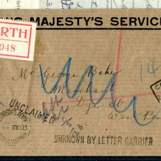 1923 (30th April) Perth registered long OHMS cover ...