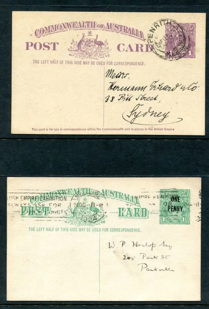 1924 1d violet KGV Prestamped Post Card with "No ... Image 1++