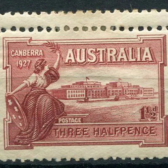 1927 1½d Parl House with double perforation at ...