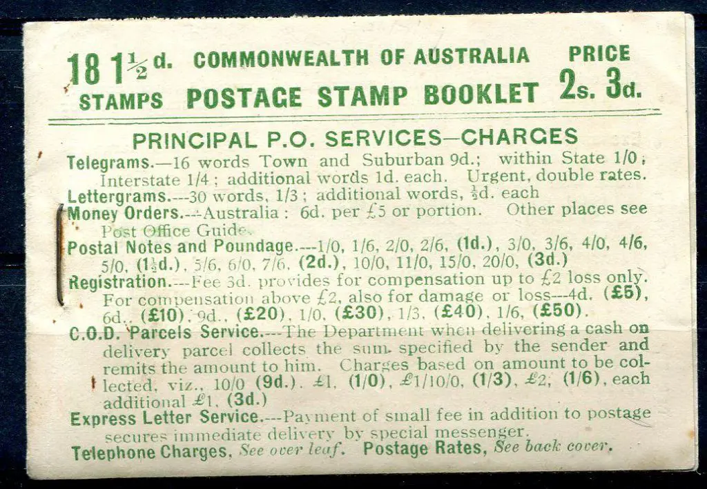 1928 2/3d green on pale green booklet with 18 x ... Image 1++