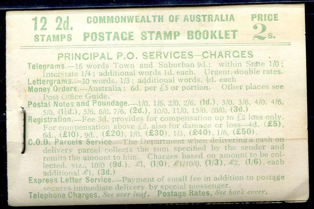 1930 2/- blue-green on pale green booklet with 12 ... Image 1++