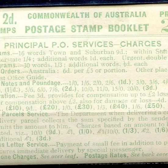 1930 2/- blue-green on pale green booklet with 12 ...