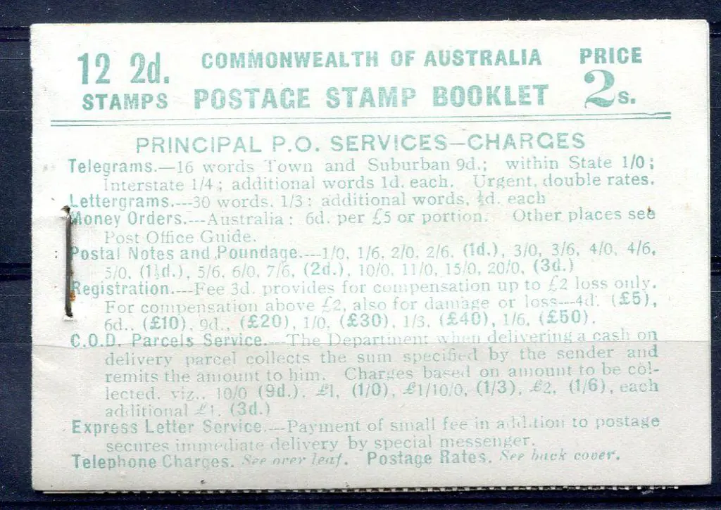 1930 2/- green on pale green booklet with 12 x 2d ... Image 1++