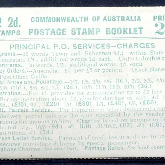 1930 2/- green on pale green booklet with 12 x 2d ...
