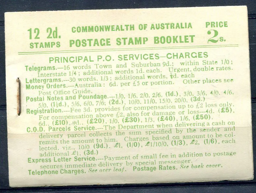 1930 2/- green on pale green booklet with 12 x 2d ... Image 1++