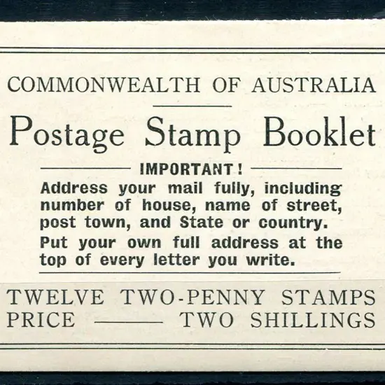 1931 2/- black on cream booklet with 2 panes each ...