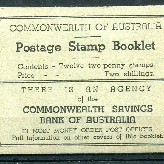1931 2/- black on green booklet with 2 panes each ...
