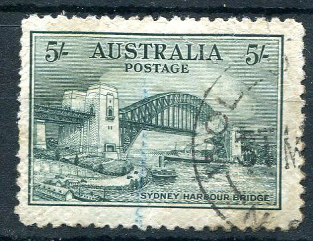 1932 5/- Sydney Harbour Bridge commercially used ... Image 1++