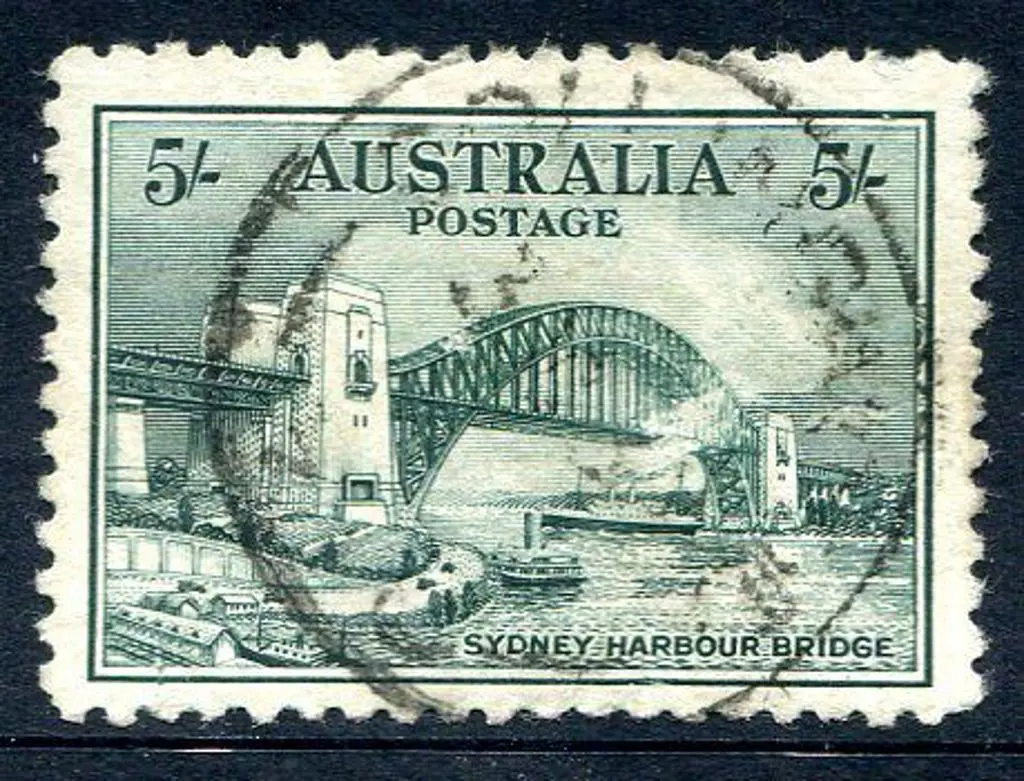 1932 5/- Sydney Harbour Bridge commercially used ... Image 1++
