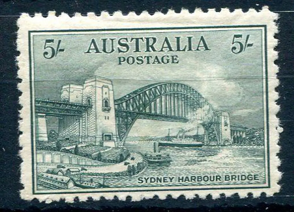 1932 5/- Sydney Harbour Bridge. MLH with odd ... Image 1++