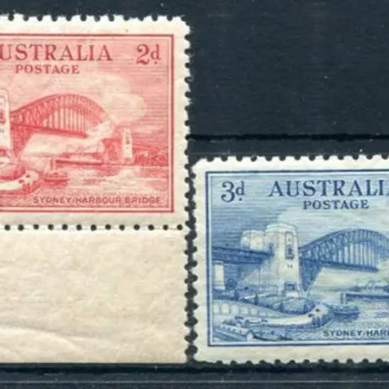 1932 5/- Sydney Harbour Bridge set of 4 to 5/-. A ...