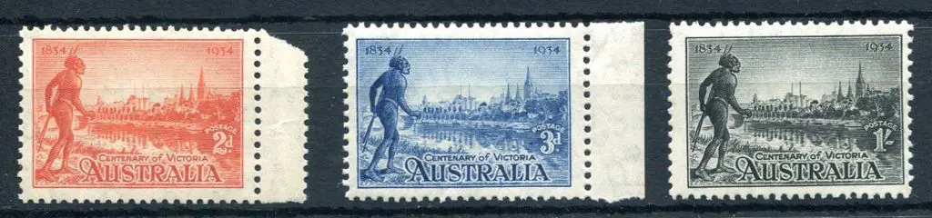 1934 Vic Cent perf. 11½ set of 3. Fresh MUH. SG ... Image 1++