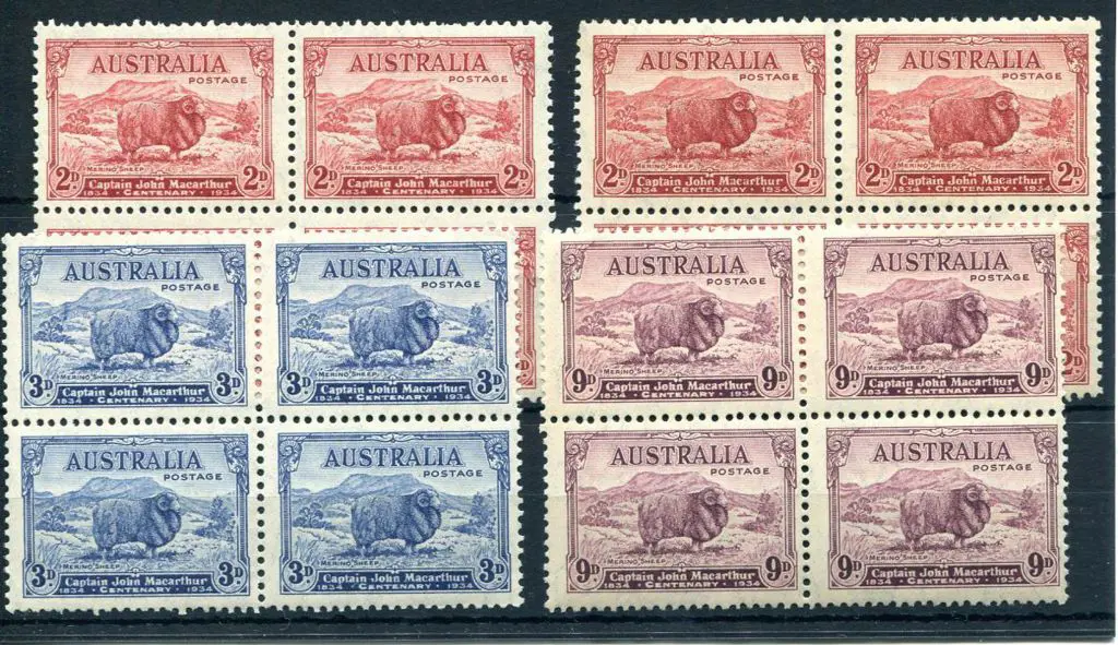 1934 Macarthur set of 4 with both 2d types in MUH ... Image 1++