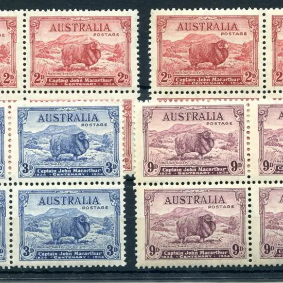 1934 Macarthur set of 4 with both 2d types in MUH ...