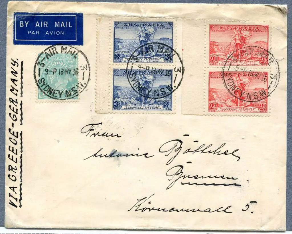 1936 (13th May) Sydney to Bremen, Germany via ... Image 1++