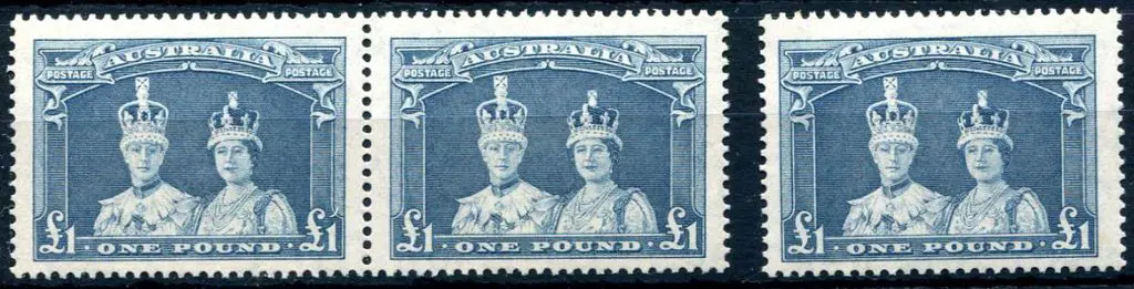 1937/48 £1 Robes on thin paper in horizontal pair. ... Image 1++