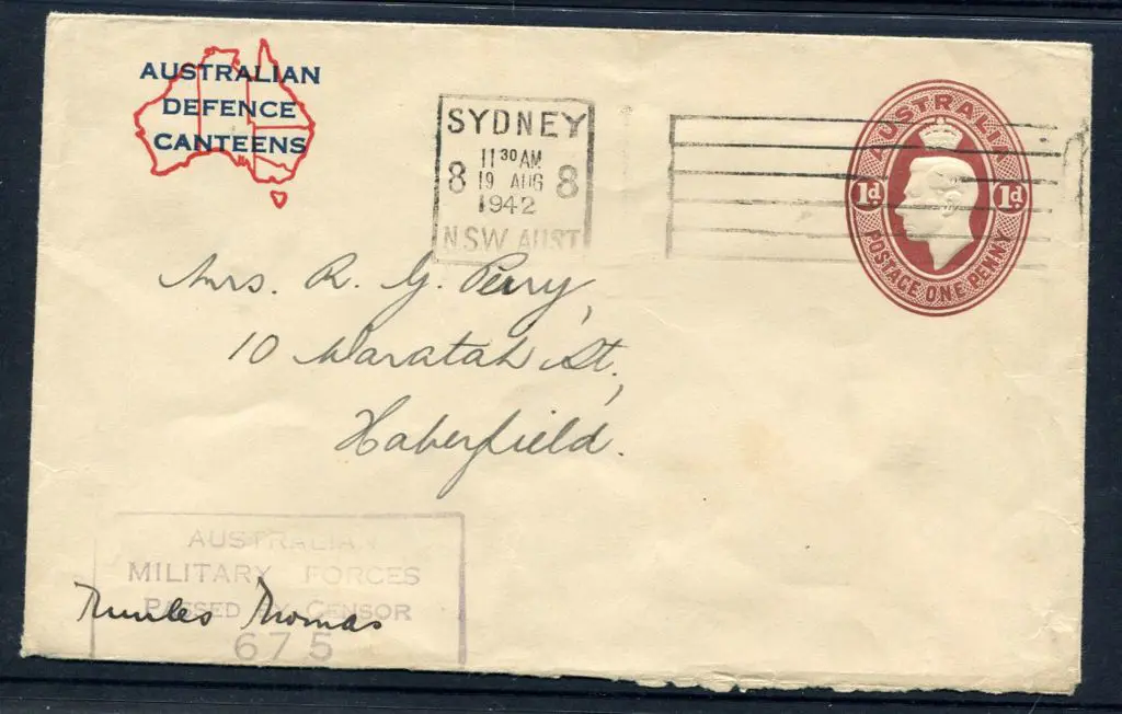 1941/42 1d brown KGVI oval embossed with ... Image 1++