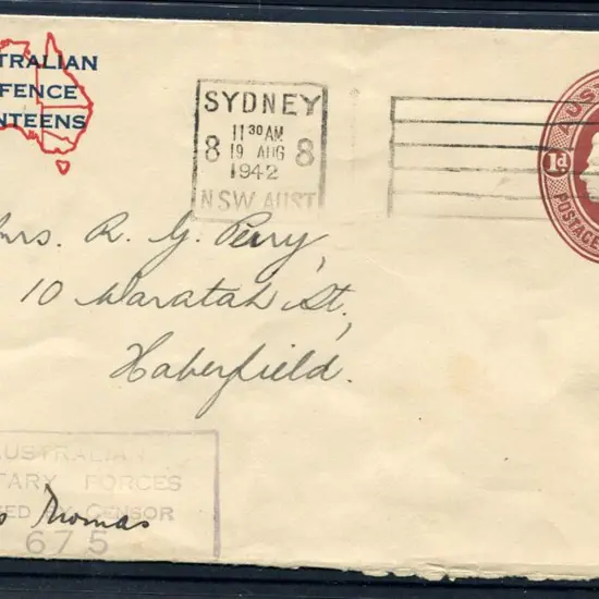 1941/42 1d brown KGVI oval embossed with ...