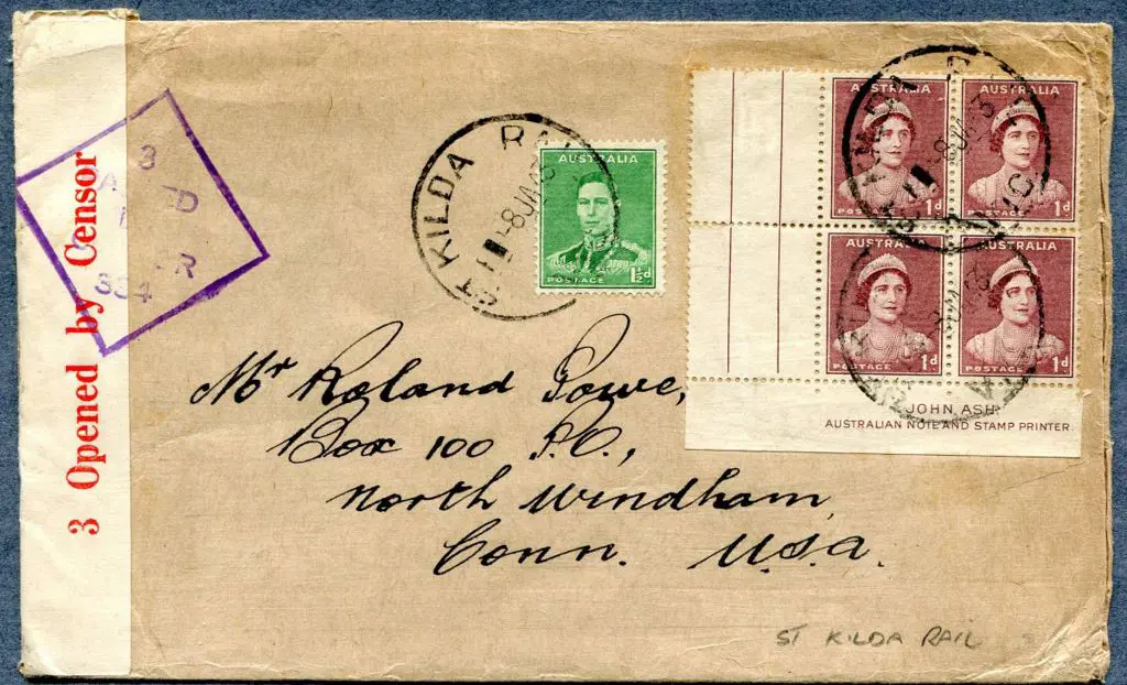 1943 (8th Jan) 1d red-brown QM, Die 2 John Ash ... Image 1++