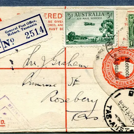 1943 (12th Oct) "General Post Office Hobart, ...