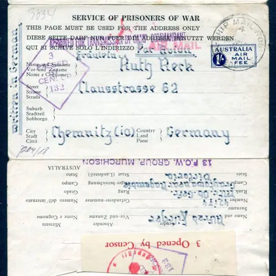 1944 (26th Sept) "Service of Prisoners of War" ...