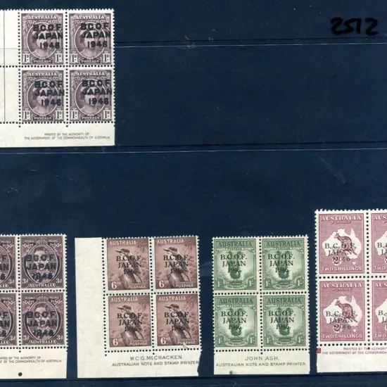 1946 1d to 2/- BCOF By Authority imprint MUH ...