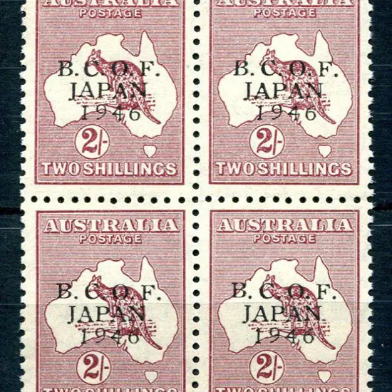 1946 2/- BCOF block of 4. MUH & well centred. ACSC ...