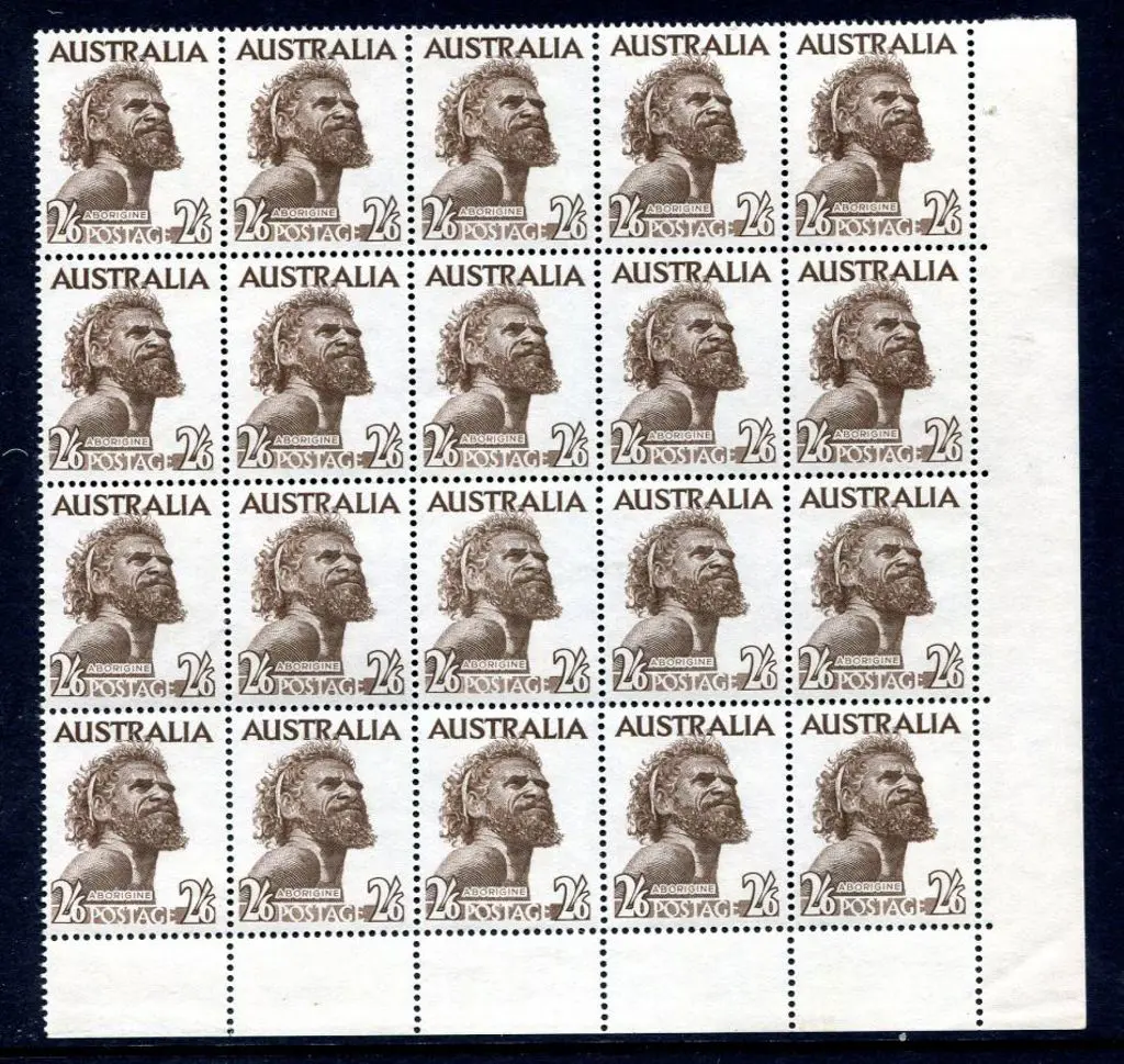 1952/62 2/6d Aborigine no wmk in lower right ... Image 1++