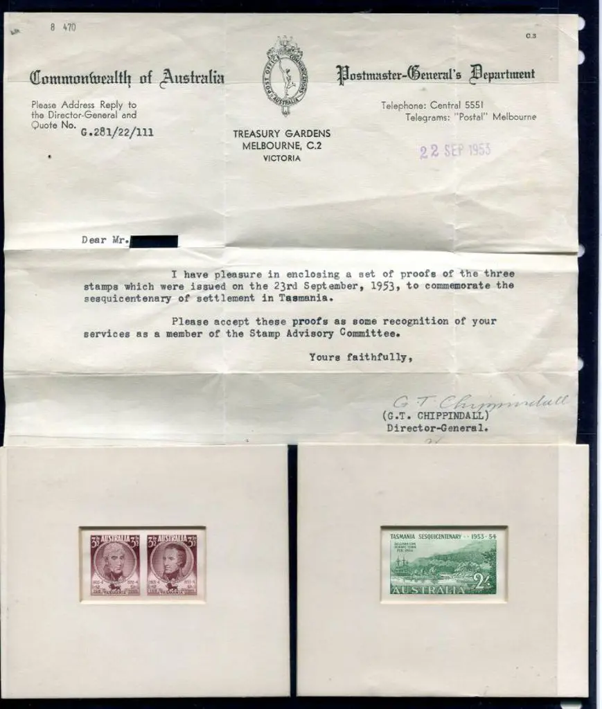 1953 3½d se-tenant pair & 2/- Tasmania ... Image 1++