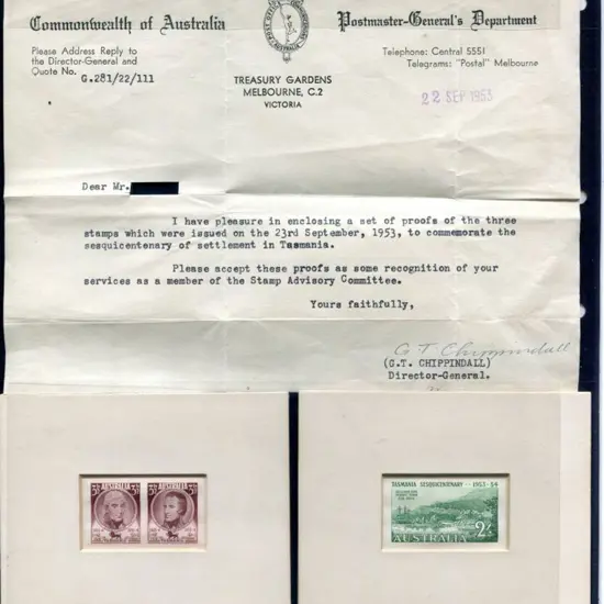 1953 3½d se-tenant pair & 2/- Tasmania ...
