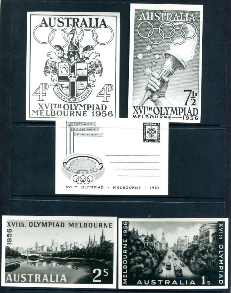 1956 GPO Olympics set of 4 b&w original enlarged ... Image 1++
