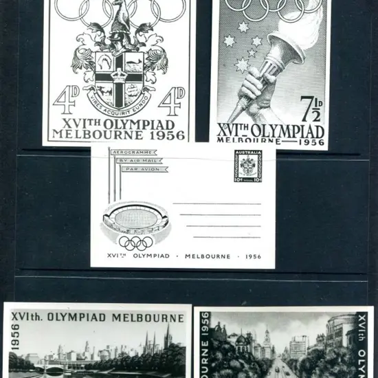 1956 GPO Olympics set of 4 b&w original enlarged ...