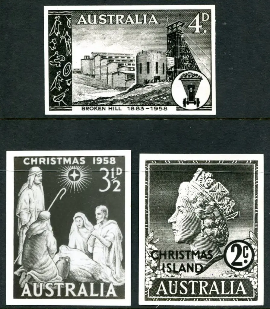 1958 4d Broken Hill, 3½d Christmas & 2¢ Christmas ... Image 1++