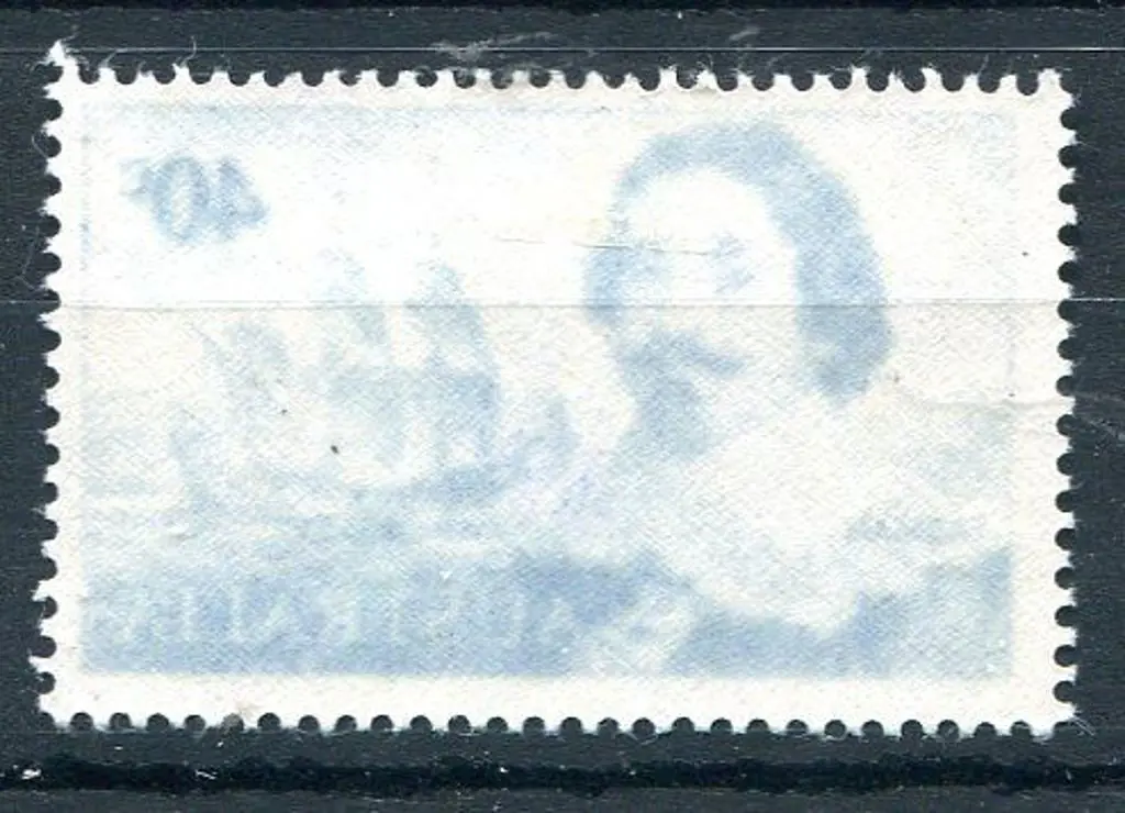 1966 40c Tasman single stamp with a strong offset ... Image 1++