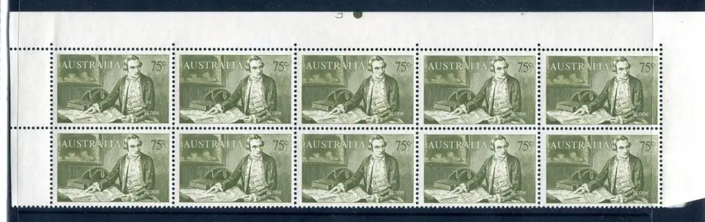 1966 75c Cook top block of 10 with Plate No. "3" ... Image 1++