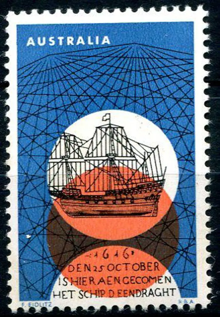 1966 4c Dirk Hartog with gold omitted resulting is ... Image 1++