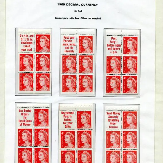 1966 4c QEII & 5c on 4c QEII Surcharged booklet ...