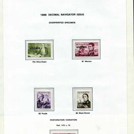 1966 Navigators ovptd "SPECIMEN" set of 4 MUH plus ...