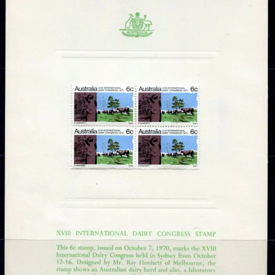 1970 5c Dairy Congress block of 4 on APO Official ...