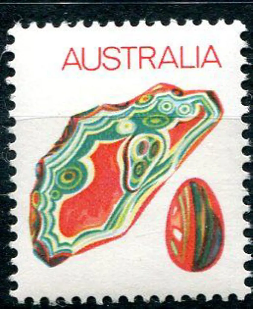 1973 7¢ agate with black omitted resulting in "7¢" ... Image 1++
