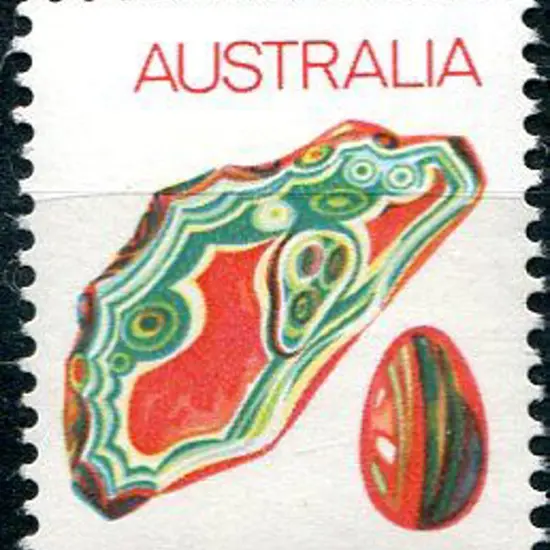 1973 7¢ agate with black omitted resulting in "7¢" ...